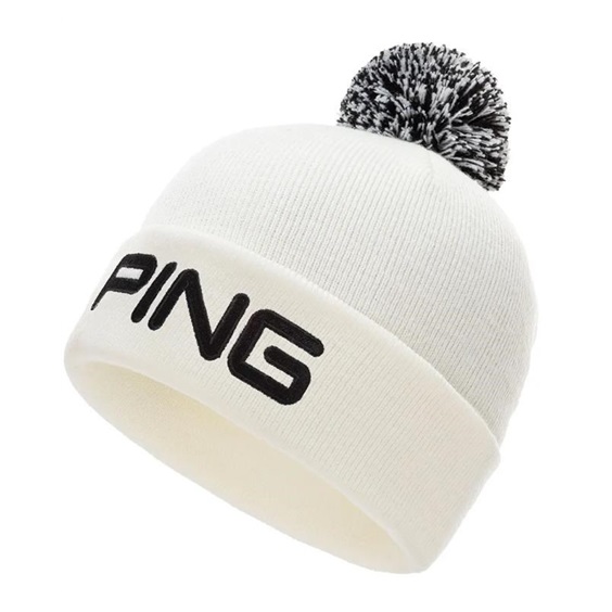 PING Classic Bobble pánská zimní čepice, bílá