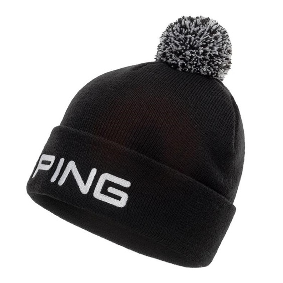 PING Classic Bobble pánská zimní čepice, černá