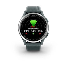 Garmin Approach S44 golfové GPS hodinky, hliníková luneta Silver, silikonový řemínek Twilight