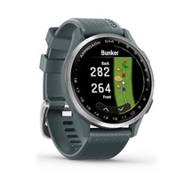 Garmin Approach S44 golfové GPS hodinky, hliníková luneta Silver, silikonový řemínek Twilight