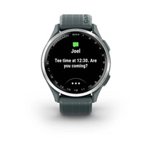 Garmin Approach S44 golfové GPS hodinky, hliníková luneta Silver, silikonový řemínek Twilight