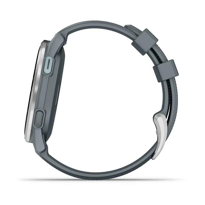 Garmin Approach S44 golfové GPS hodinky, hliníková luneta Silver, silikonový řemínek Twilight