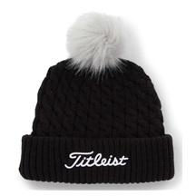 Titleist Cable Knit Pom Pom dámská zimní čepice, černá