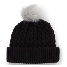 Titleist Cable Knit Pom Pom dámská zimní čepice, černá