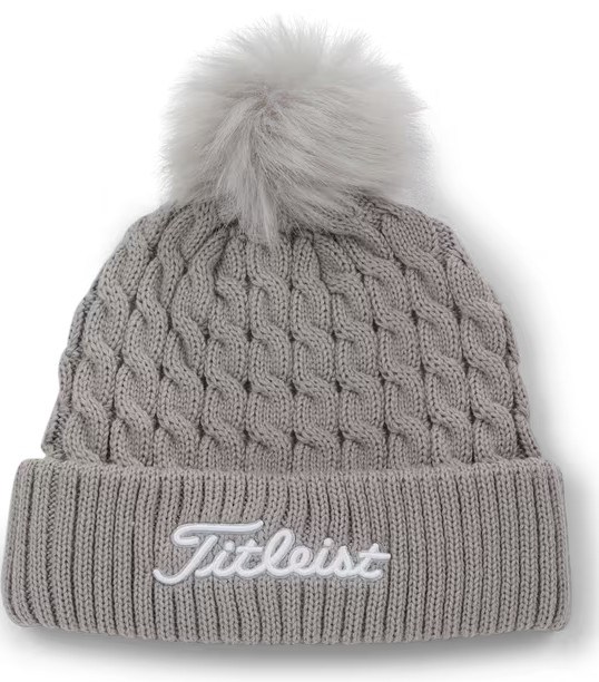 Titleist Cable Knit Pom Pom dámská zimní čepice, šedá