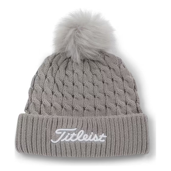 Titleist Cable Knit Pom Pom dámská zimní čepice, šedá