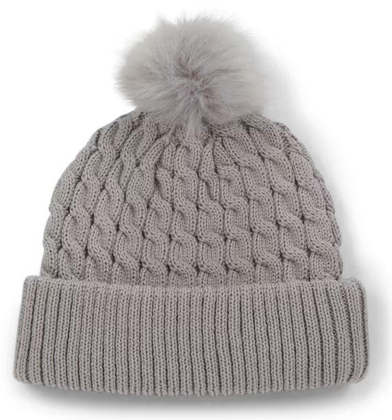 Titleist Cable Knit Pom Pom dámská zimní čepice, šedá