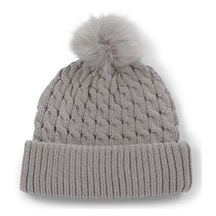Titleist Cable Knit Pom Pom dámská zimní čepice, šedá