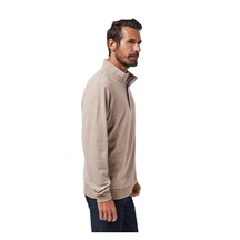 Travis Mathew CLOUD QUARTER ZIP 2.0 pánská fleecová mikina, béžová