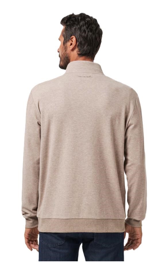 Travis Mathew CLOUD QUARTER ZIP 2.0 pánská fleecová mikina, béžová