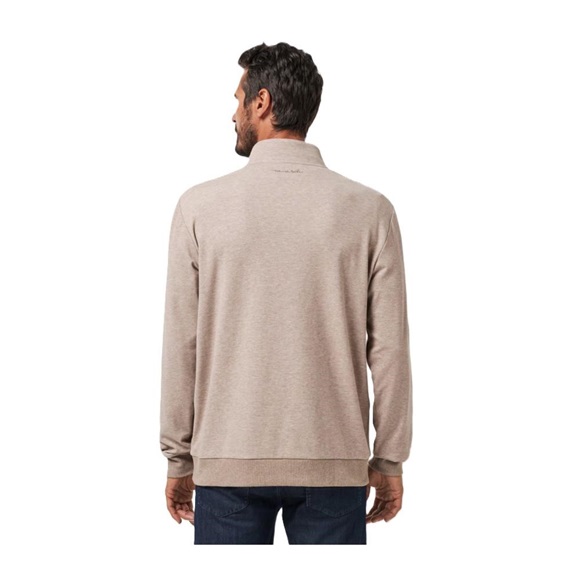 Travis Mathew CLOUD QUARTER ZIP 2.0 pánská fleecová mikina, béžová