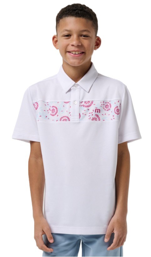Travis Mathew Good Good Flourish dětské polo, bílé