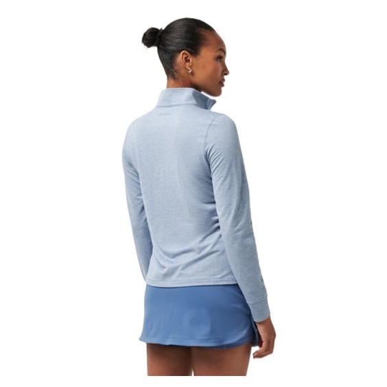 Travis Mathew Featherweightt Active zip long sleeve dámské polo, modré