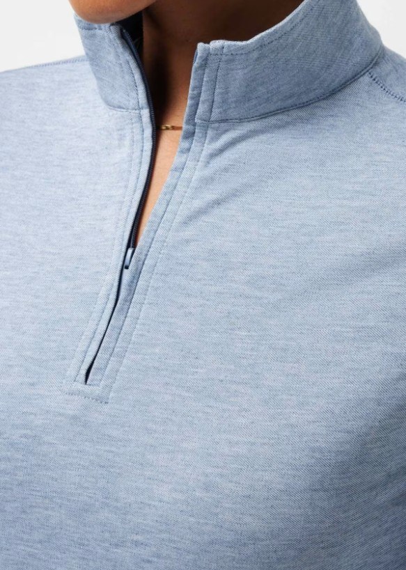 Travis Mathew Featherweightt Active zip long sleeve dámské polo, modré