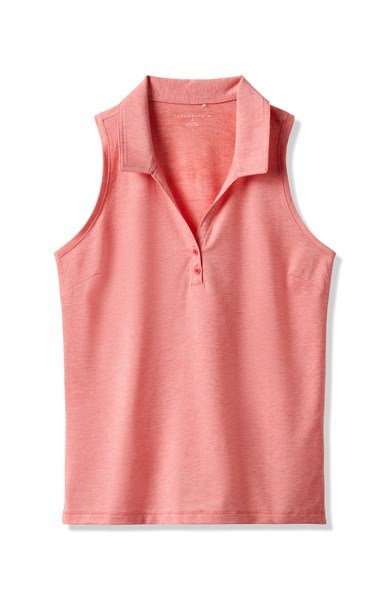 Travis Mathew Featherweight Active dámské polo bez rukávů, lososové