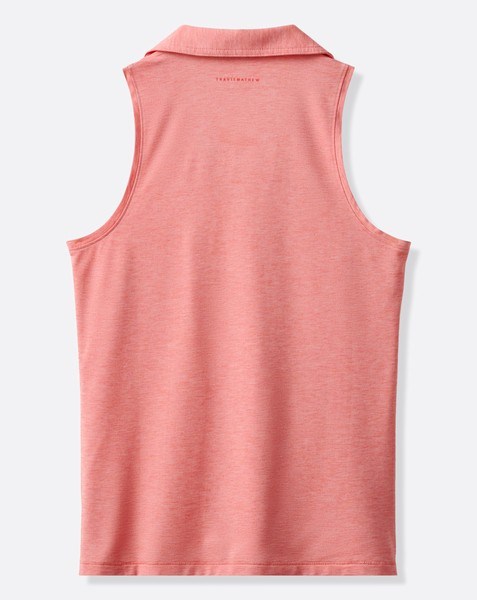 Travis Mathew Featherweight Active dámské polo bez rukávů, lososové
