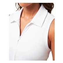 Travis Mathew Moveknit Sleeveless Polo golfové šaty, bílé
