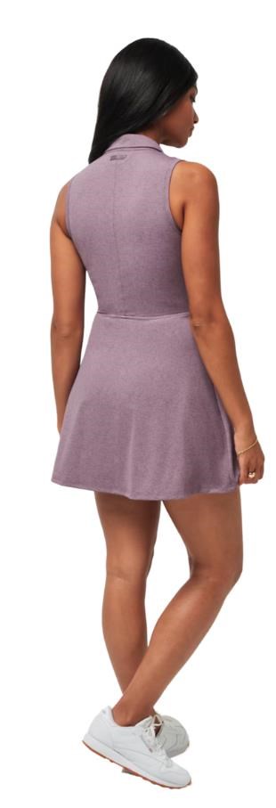 Travis Mathew Moveknit Sleeveless Polo golfové šaty, heather moonscape