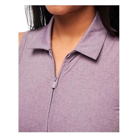 Travis Mathew Moveknit Sleeveless Polo golfové šaty, heather moonscape