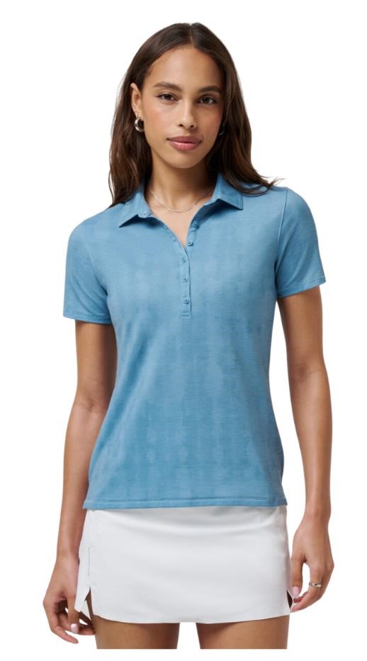 Travis Mathew Featherweight Active Printed dámské polo, smoke blue multi