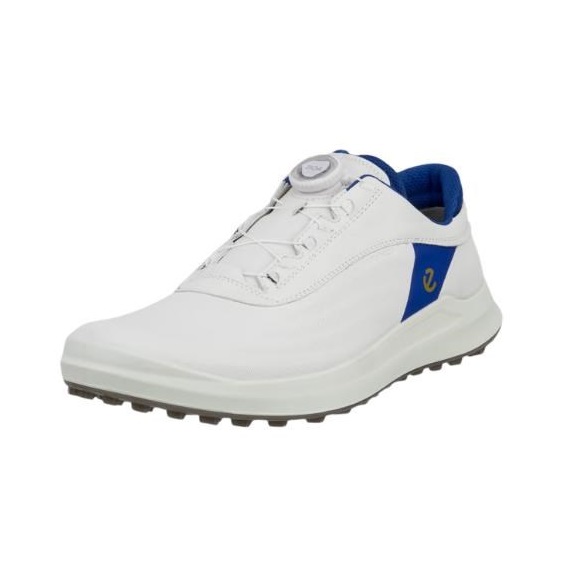 Ecco Core Boa pánské kožené golfové boty, bílé