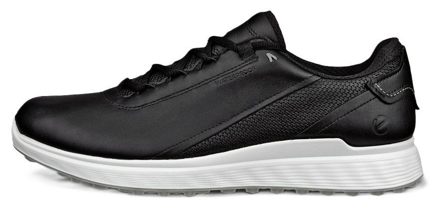 Ecco S-Casual pánské kožené golfové voděodolné boty, černé