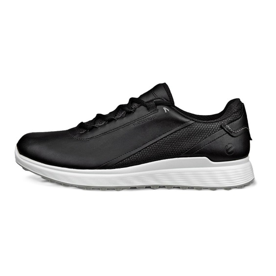 Ecco S-Casual pánské kožené golfové voděodolné boty, černé