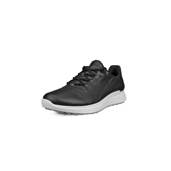 Ecco S-Casual pánské kožené golfové voděodolné boty, černé