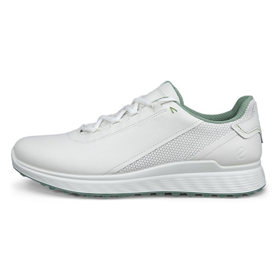 Ecco S-casual pánské kožené golfové voděodolné boty, bílé
