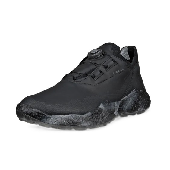 Ecco Biom H5 Boa pánské kožené golfové voděodolné boty, černé