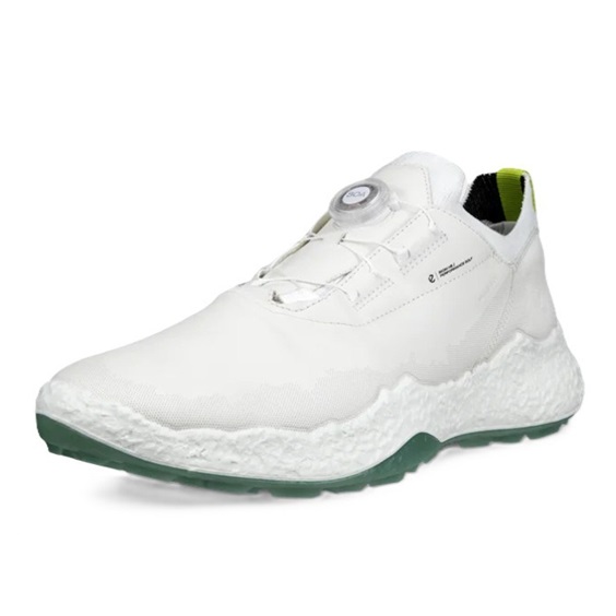 Ecco Biom H5 Boa pánské kožené golfové voděodolné boty, bílé