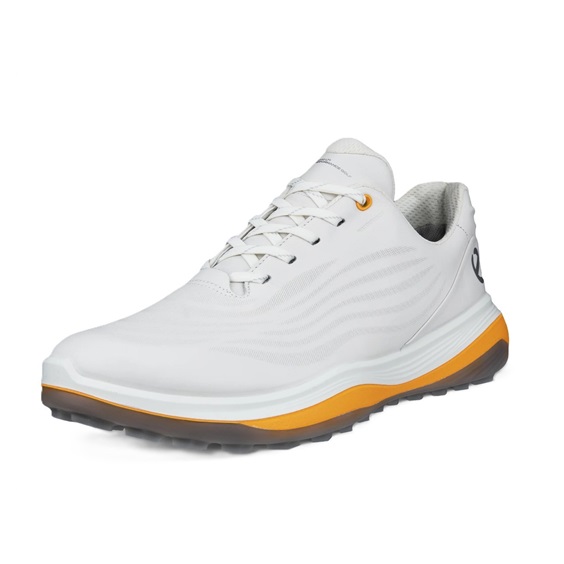 Ecco Lt1 pánské kožené golfové voděodolné boty, bílé