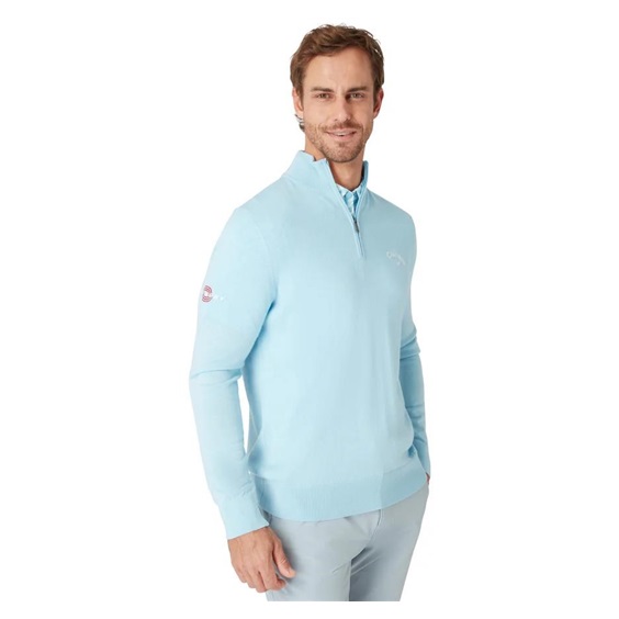 Callaway 1/4 Blended Merino pánský svetr, modrý