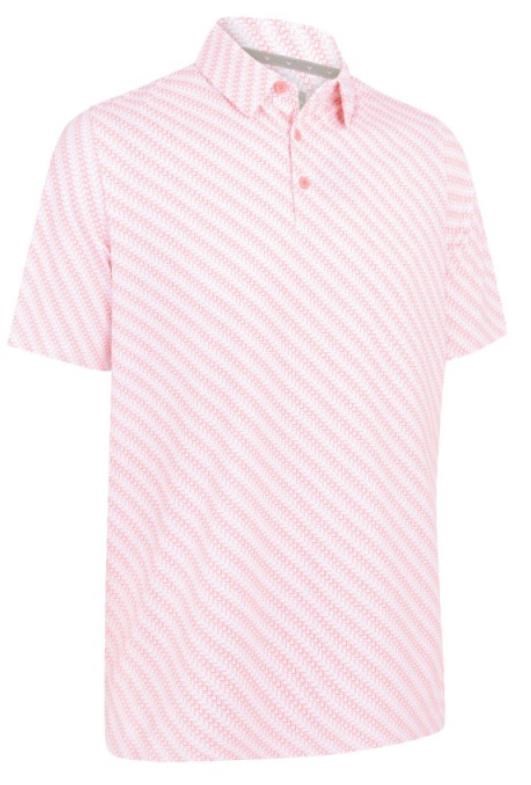 Callaway Twill Print pánské polo, strawberry pink