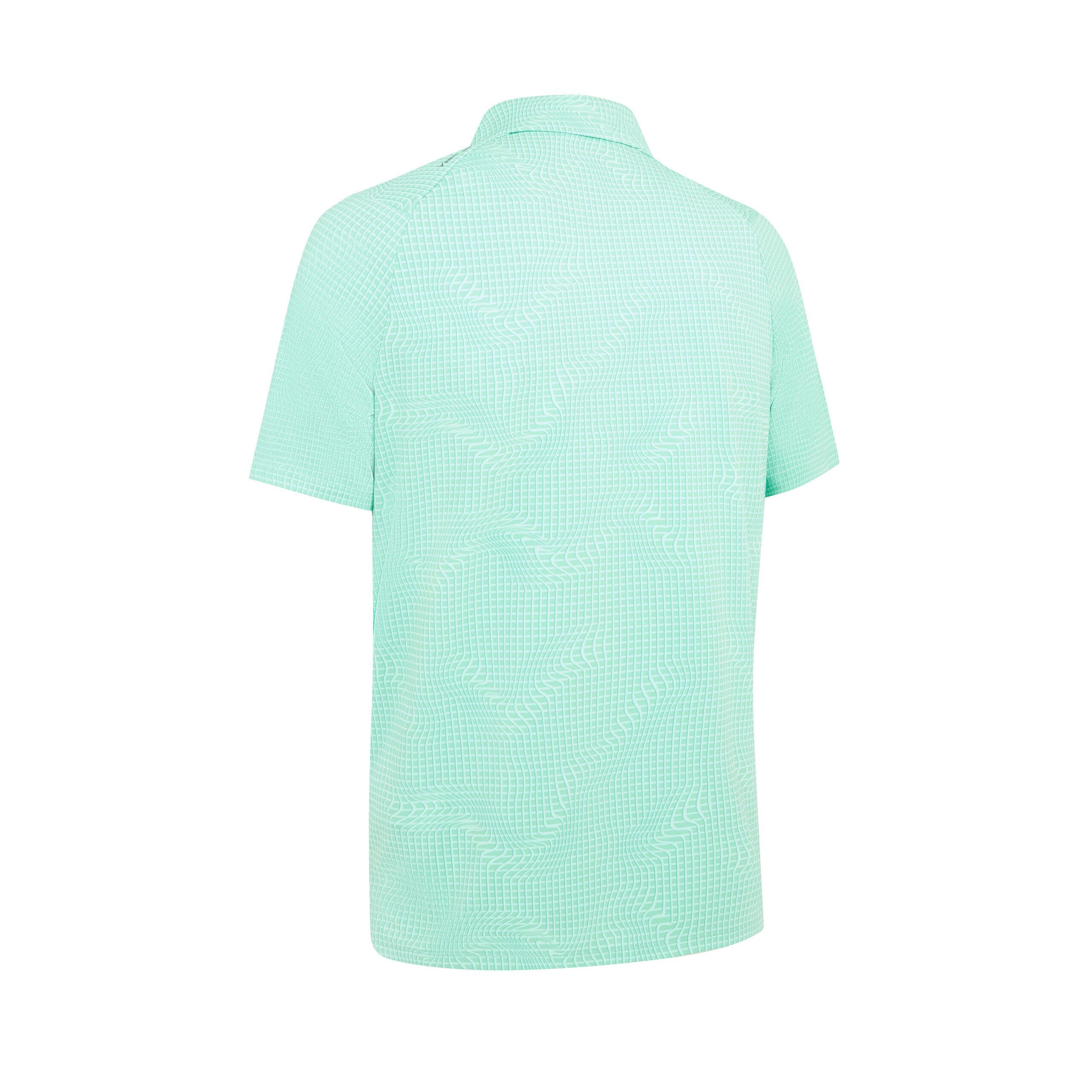 Callaway Warped Gingham Print pánské polo, neptune green