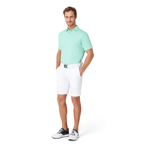 Callaway Warped Gingham Print pánské polo, neptune green