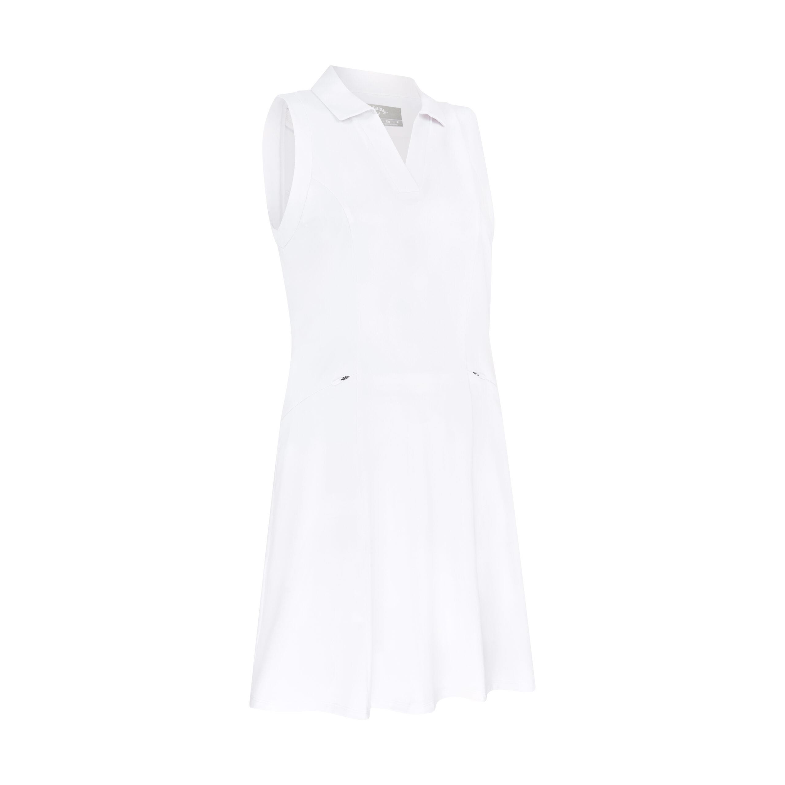 Callaway Flounce Dress with Mesh golfové šaty, bílá