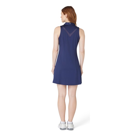 Callaway Flounce Dress with Mesh golfové šaty, modré