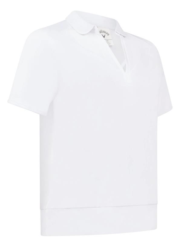 Callaway Waist Length Mesh Detail Short Sleeve dámské polo, bílé