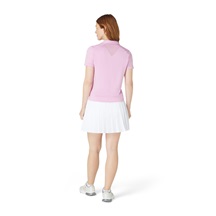 Callaway Waist Length Mesh Detail Short Sleeve dámské polo, růžové