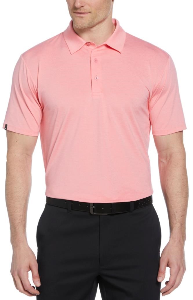Callaway Premium Heathered pánské polo, strawberry pink heather