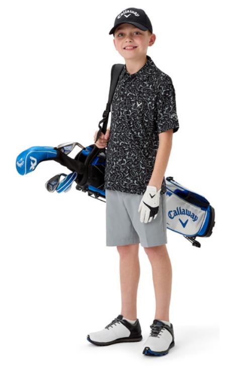 Callaway Floral Print dětské polo, modré