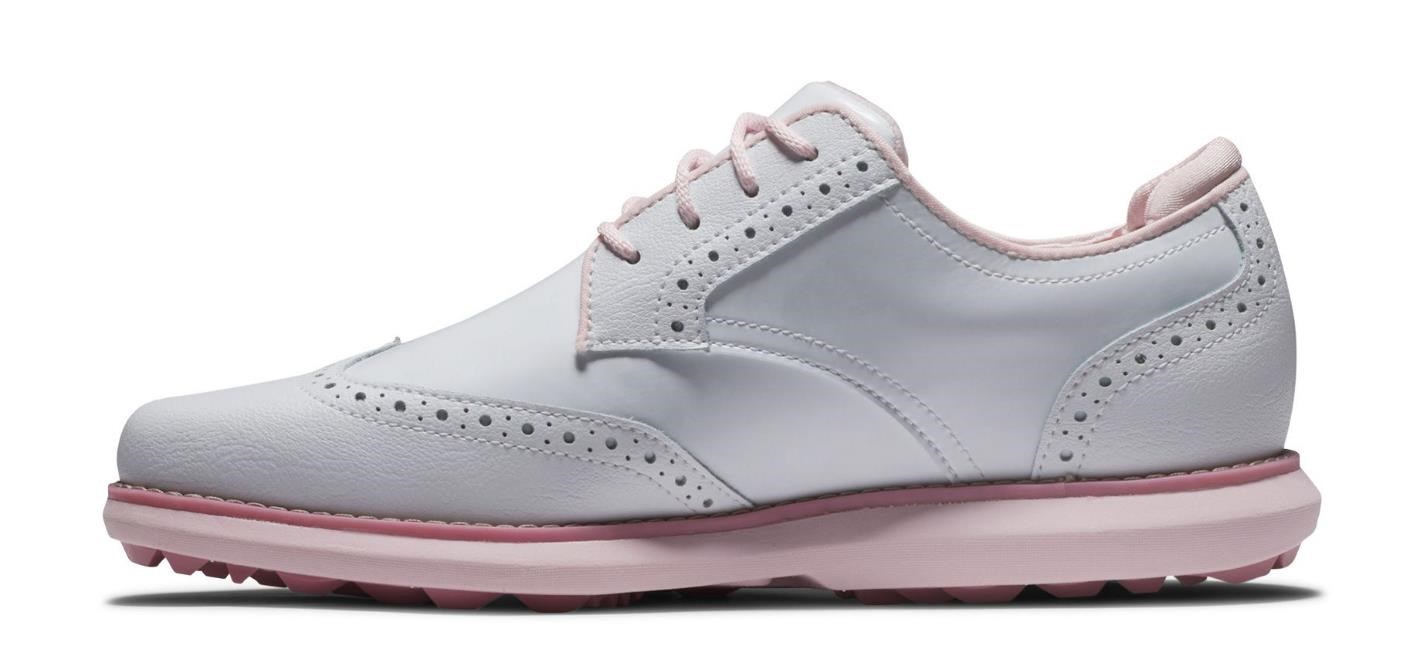 FootJoy Traditions Spikeless dámské golfové boty, bílo/růžové