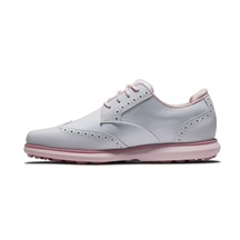 FootJoy Traditions Spikeless dámské golfové boty, bílo/růžové