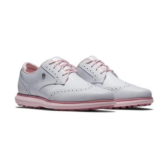 FootJoy Traditions Spikeless dámské golfové boty, bílo/růžové