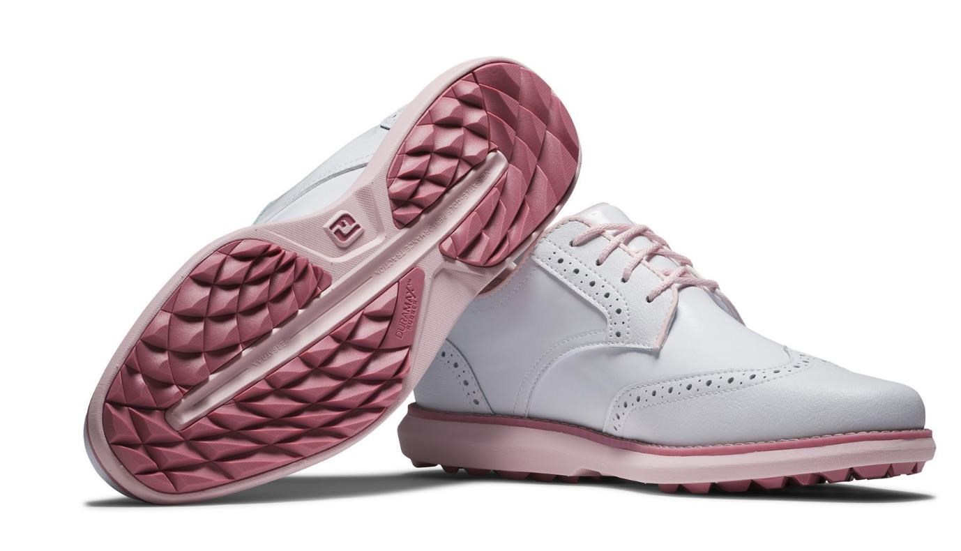 FootJoy Traditions Spikeless dámské golfové boty, bílo/růžové