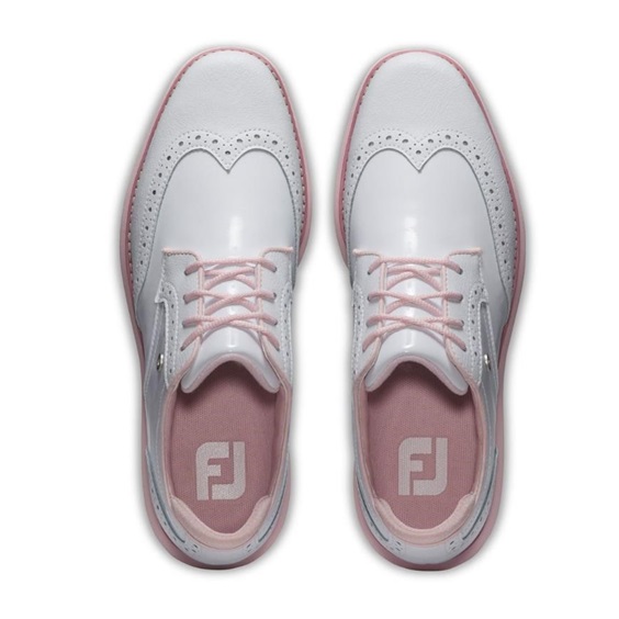 FootJoy Traditions Spikeless dámské golfové boty, bílo/růžové