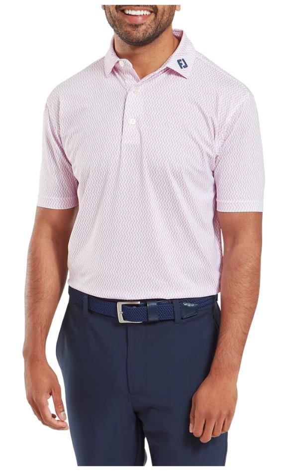 FootJoy Wiggle Print Lisle pánské polo, růžové
