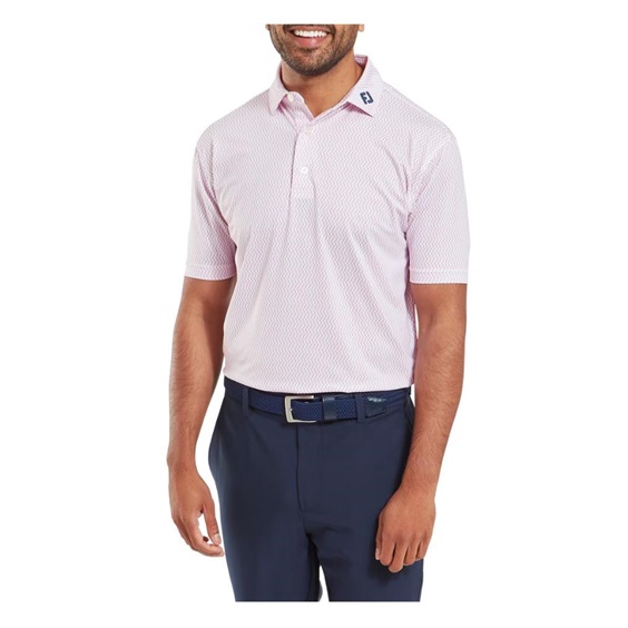 FootJoy Wiggle Print Lisle pánské polo, růžové