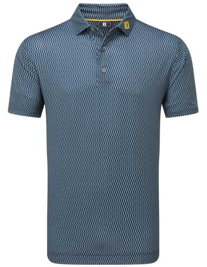 FootJoy Wiggle Print Lisle pánské polo, modro/šedo/bílé